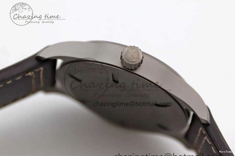 MIROTIME 0312 Mark XVIII IW327006 Titanium M+F 1:1 Best Edition Black Dial on Brown Leather Strap A Efficient 7052
